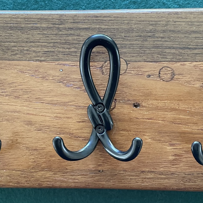 Key Holder - Teak Repurposed 6 Hooks Bow Black KH06TER002  297x126x27mm
 R420.00