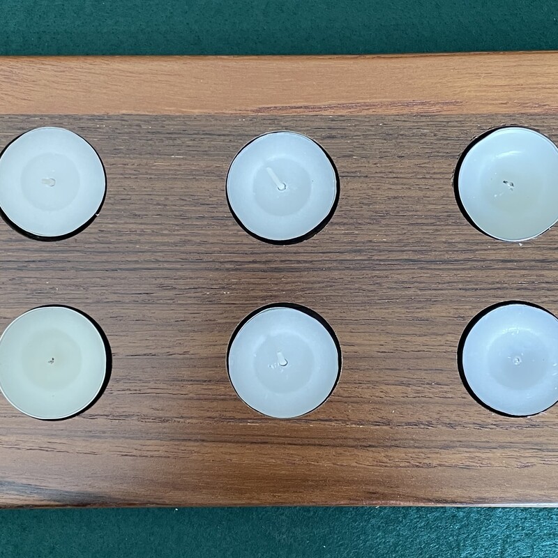 Tealights Holder -6 Lights Teak Repurposed TH06TER001  295x160x27mm  R380