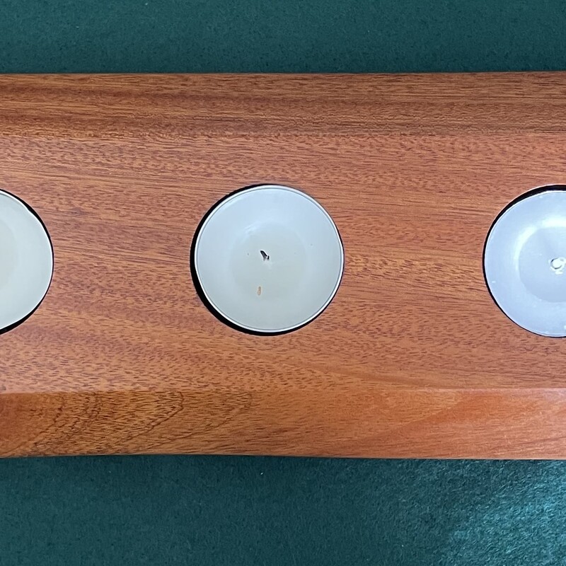Tealights Holder -3 Lights Sapele TH03SAP001  355x105x46mm R380