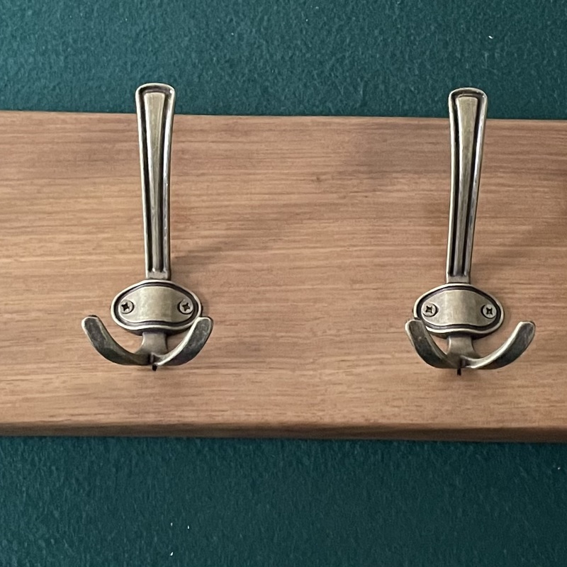Coat Rack - Iroko 6 Hooks CR06IRO002 985x180x27mm Brass R1,190