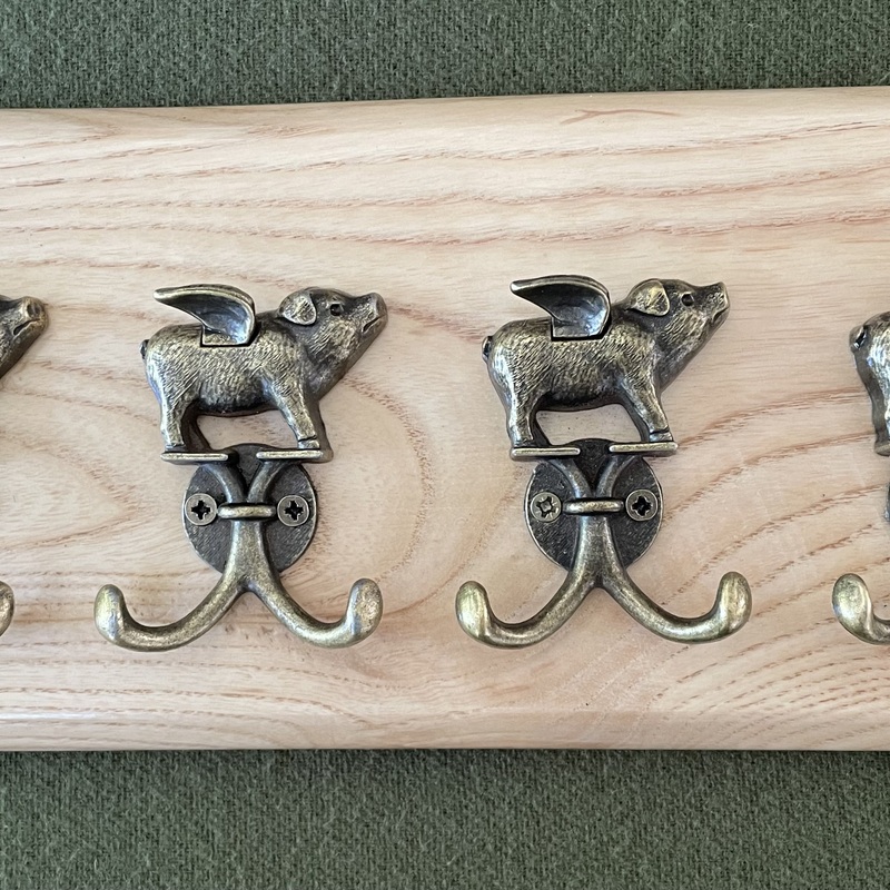 Key Holder - Ash 8 Hooks Flying Pigs KH08ASH001  340x150x25mm  R495.00   SOLD